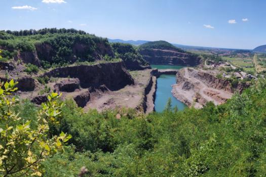 The Korolevo archaeological site is located in an active andesite quarry.
