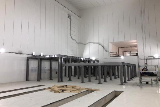 Detector platform in CBM hall after the installation