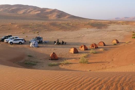 Expedition camp in the ar-Rub’ al-Khali desert, southern Oman