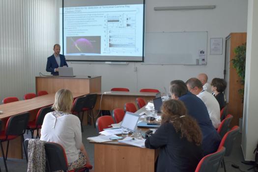 The jury and one of the competitors, Marek Sommer from the NPI´s department of radiation dosimetry 