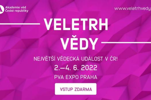 Invitation banner of the Science Fair (Veletrh vědy), in Czech