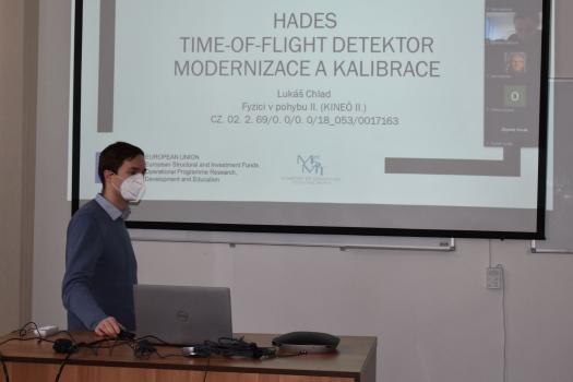 Lukáš Chlad at his seminar in the NPI meeting room