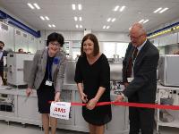 President of the CAS Eva Zažímalová, minister of the Czech government Helena Langšádlová and director of the NPI Petr Lukáš are opening of the AMS laboratory