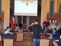 Standing from the left side: Tamás Kovács (chair), Ivan Horváth and Andrei Alexandru after one of workshop´s presentations