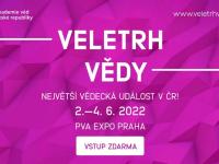 Invitation banner of the Science Fair (Veletrh vědy), in Czech