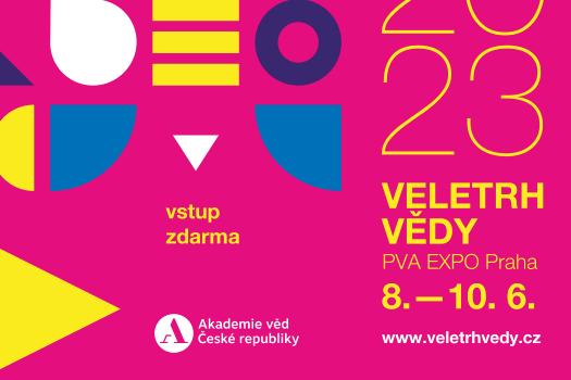Banner of the Veletrh vědy (Science Fair) in Czech