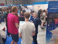 Prof. Eva Zažímalová and Mr. Miloš Vystrčil (on the right) visiting the NPI exhibition at the Science Fair